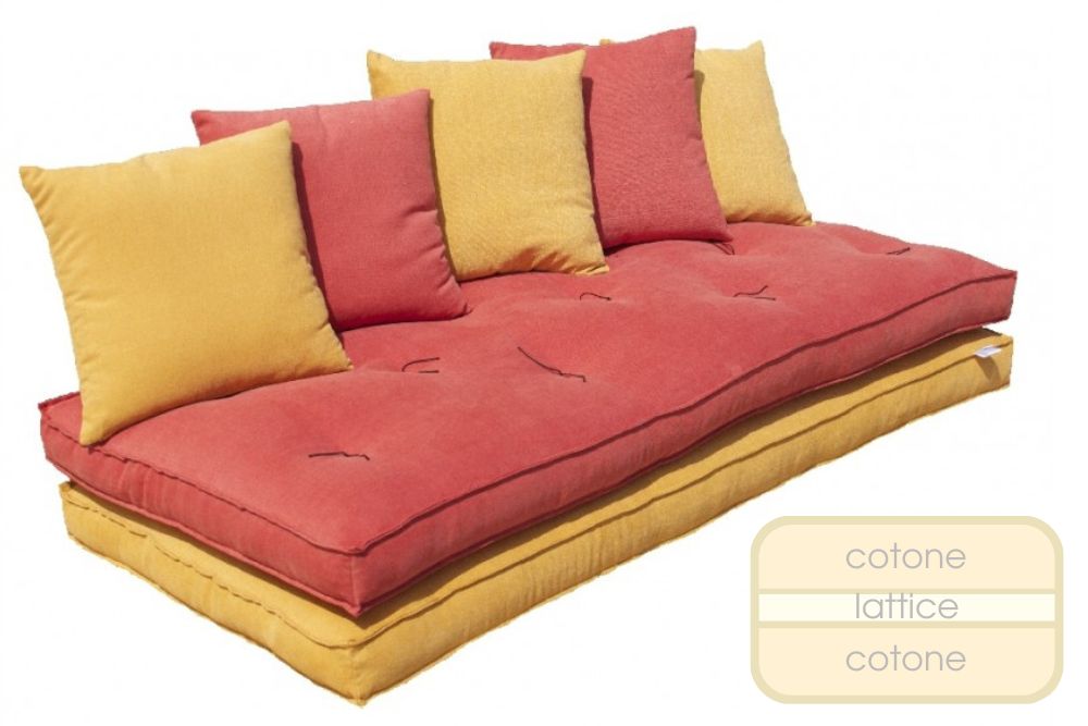 Divano letto Double con futon in puro cotone e lattice