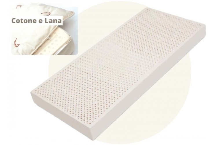 Materasso Morpheo Biolatex 15 cm - lattice naturale 100% con due topper cotone e lana Materasso Morpheo Biolatex 15 cm - lattice naturale 100% con due topper cotone e lana