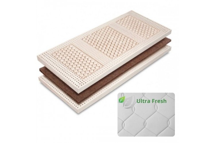 Materasso Ultra Fresh 23 cm - cocco e lattice naturale 100%, rivestimento Climatizzato 