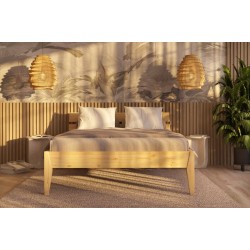 Letto in legno massello di pino Torino con testiera 