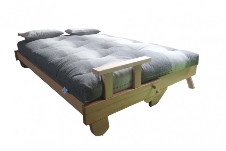 Divano letto in legno Facile Faggio con futon
