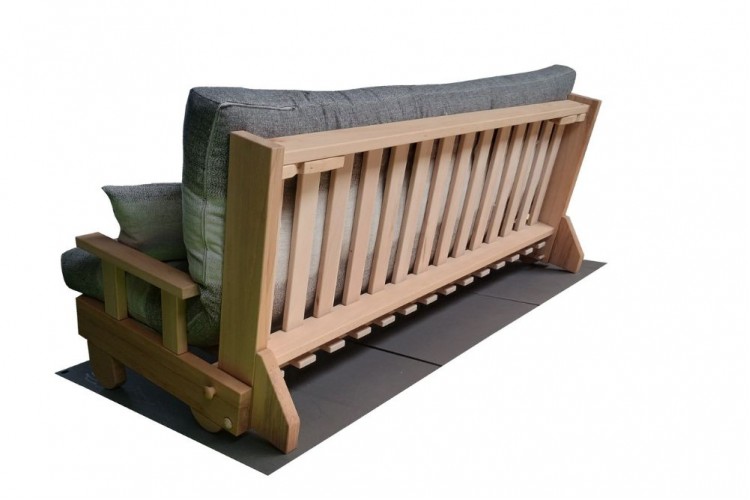 Divano letto in legno Facile Faggio con futon