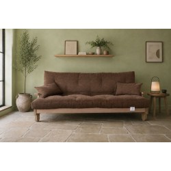 Divano letto in legno Facile Faggio con futon