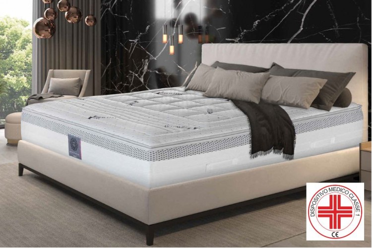 Materasso Ametist Extreme 26 cm, 1700 molle insacchettate e memory - con topper reversibile vitalizzante e fresco