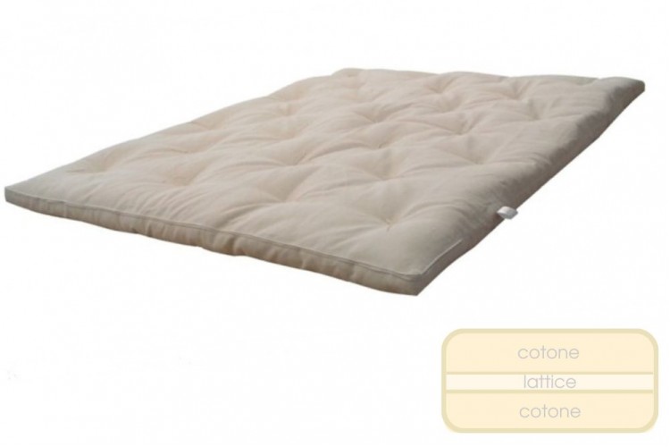 Topper materassino in puro cotone e lattice 10 cm