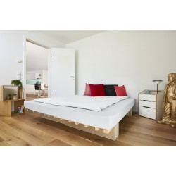 Letto in legno naturale Modulo-V alto 30 cm