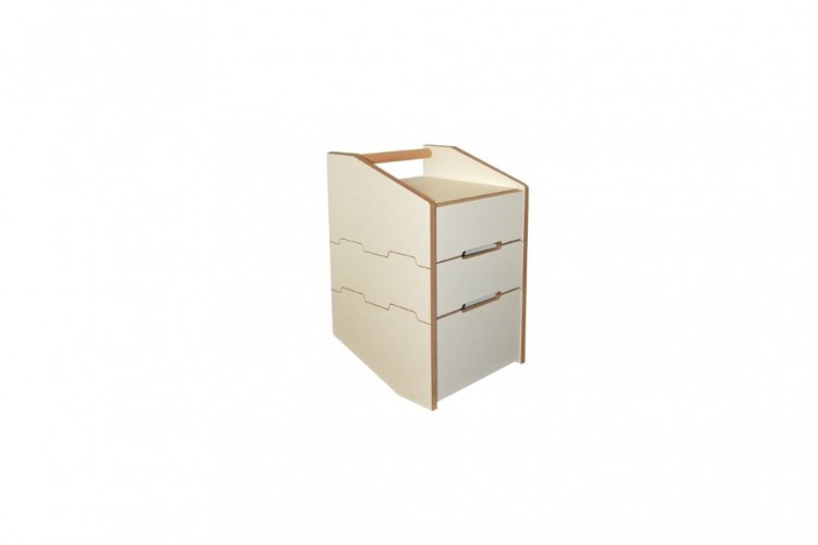 Comodino cassettiera Cargo a tre cassetti