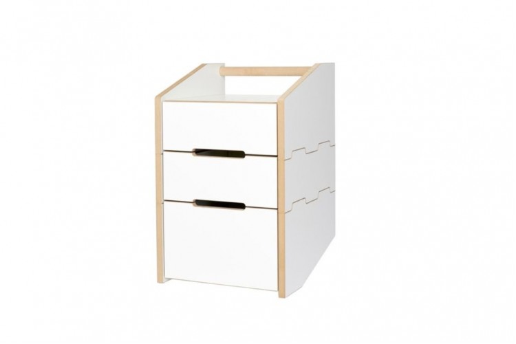 Comodino cassettiera Cargo a tre cassetti