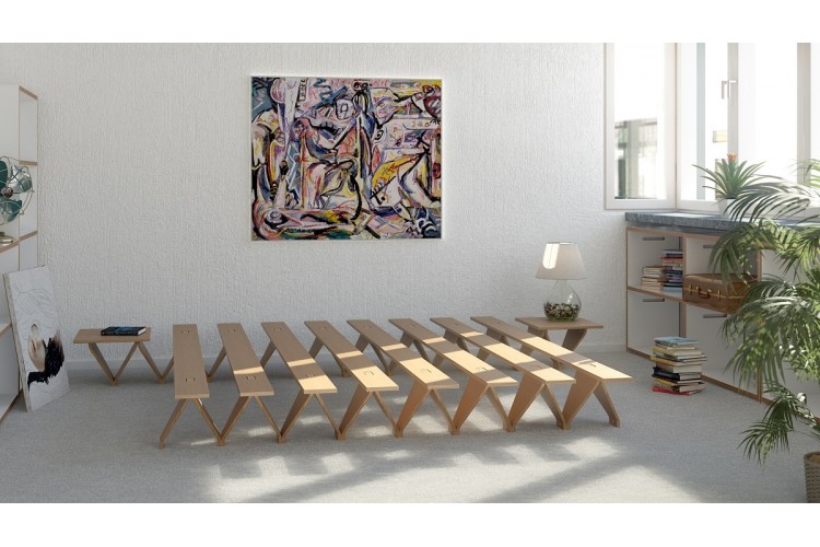 Letto in legno naturale Lieg Letto in legno naturale Lieg