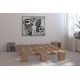  Letto con struttura in legno naturale Sistema