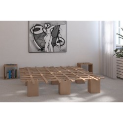  Letto con struttura in legno naturale Sistema