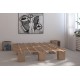  Letto con struttura in legno naturale Sistema