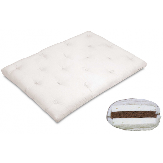 Futon Tilde Plus 17 cm - puro cotone, doppio lattice e cocco Futon Tilde Plus 17 cm - puro cotone, doppio lattice e cocco