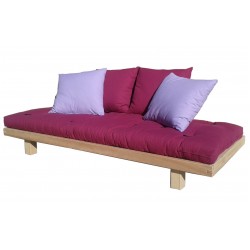 Divano letto Wood con futon cotone e lattice alto 14 cm