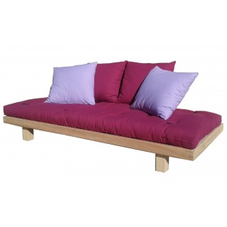 Divano letto in legno WoodSoft con futon in puro cotone