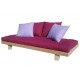 Divano letto Wood con futon cotone e lattice alto 14 cm