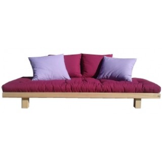 Divano letto in legno WoodSoft con futon in puro cotone e lattice