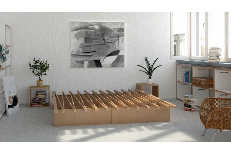 Letto in legno naturale Modulo-V